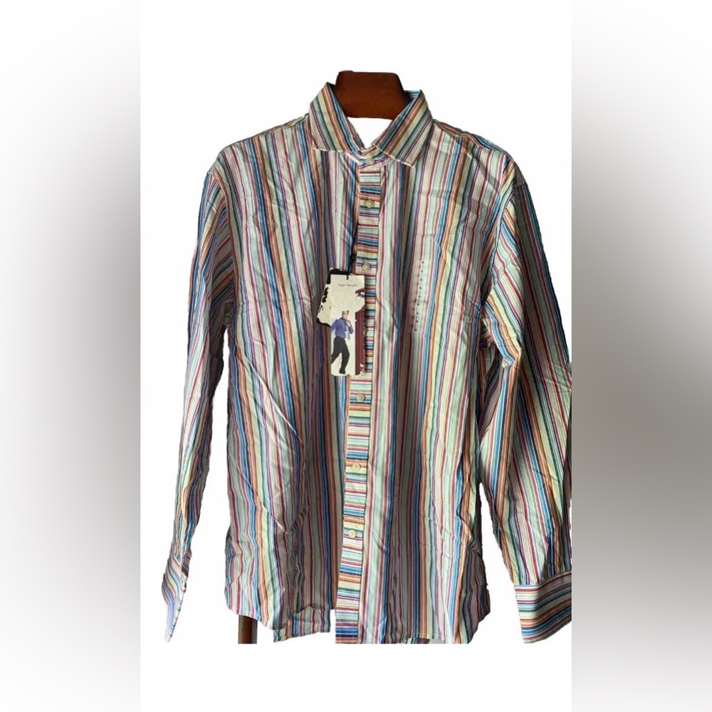 Cezani XL Button Up Shirt Rainbow Pride NWT‎